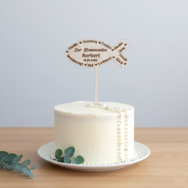 Topper aus Holz personalisiert mit Text